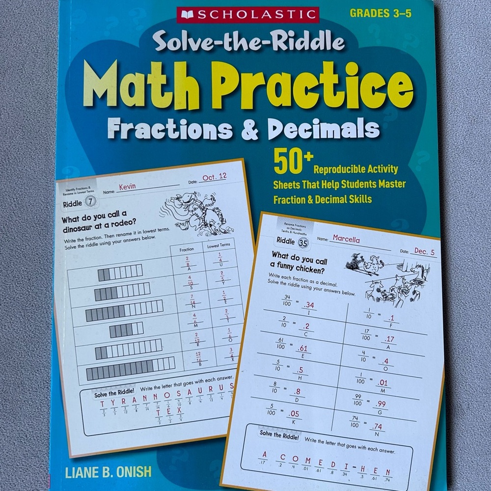 Solve The Riddle Math Practice Fractions & Decimals ~ 50 Reproducible Sheets - Picture 5 of 5